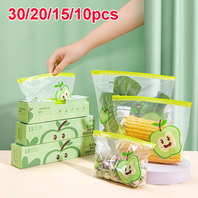 Food Storage Zip Lock Bags - Sacchetto Riutilizzabile con Chiusura a Zip,