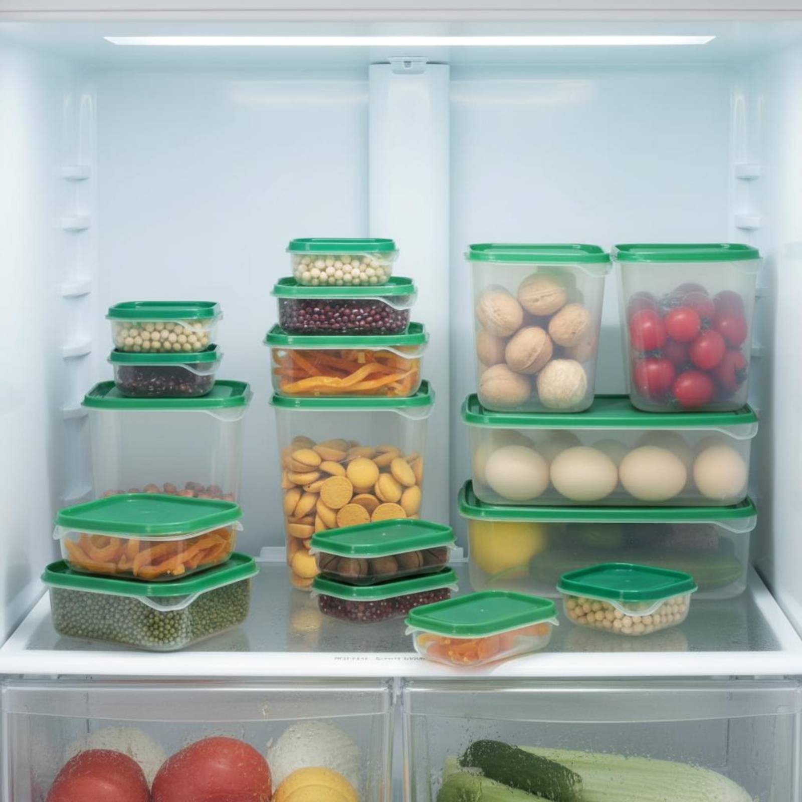 Food Storage Containers Set - Set di 17 Contenitori per Frigorifero,