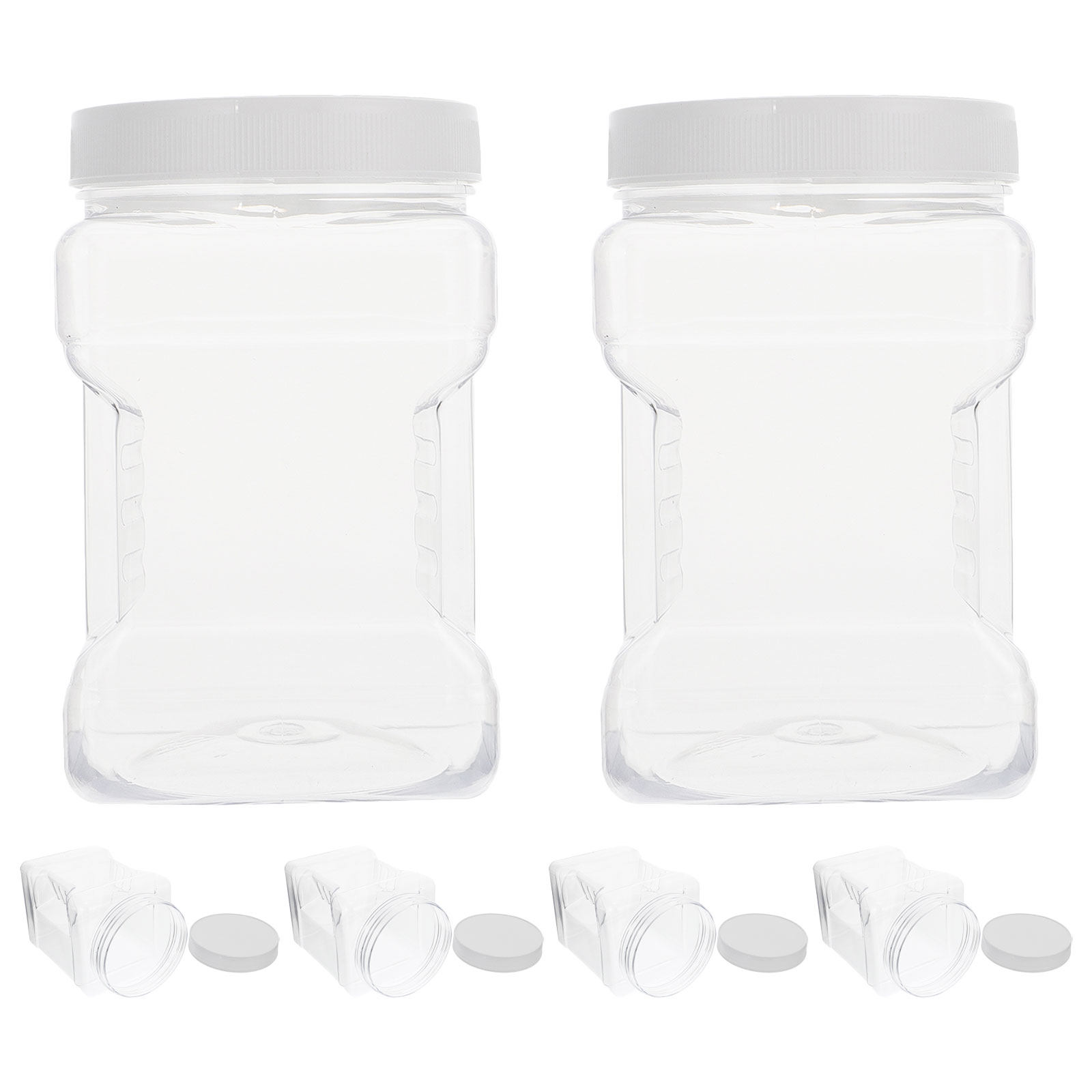 Food Storage Square Containers - 6 Barattoli Trasparenti per Conservazione, Contenitori