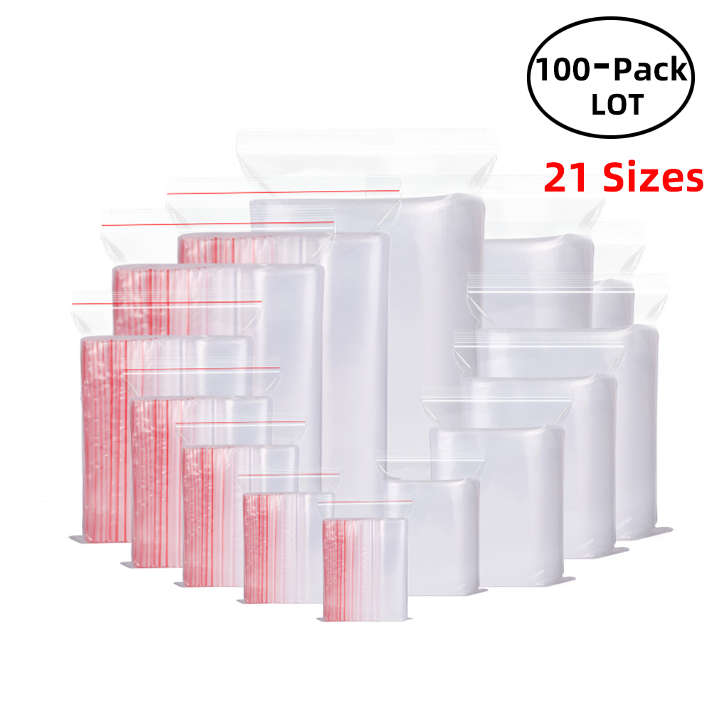 Food Storage Zip Lock Bags - 100 pz/pacco sacchetti richiudibili con chiusura
