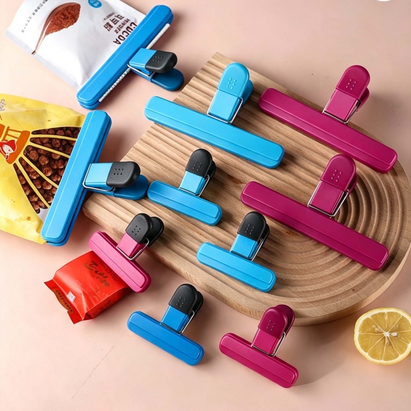 Food Storage Zip Lock Bags - 4 Pezzi Clip Portatili in Plastica