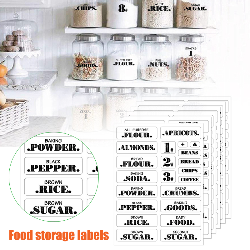 Food Storage Label - 132pcs adesivi per alimenti da cucina
