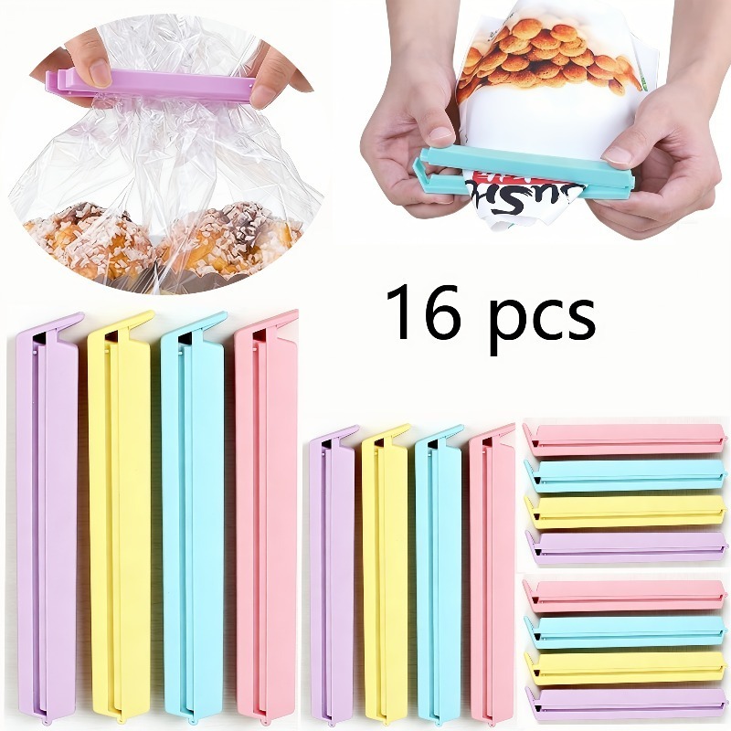 Food Storage Zip Lock Bags - Set di 16 Clip per Sigillare