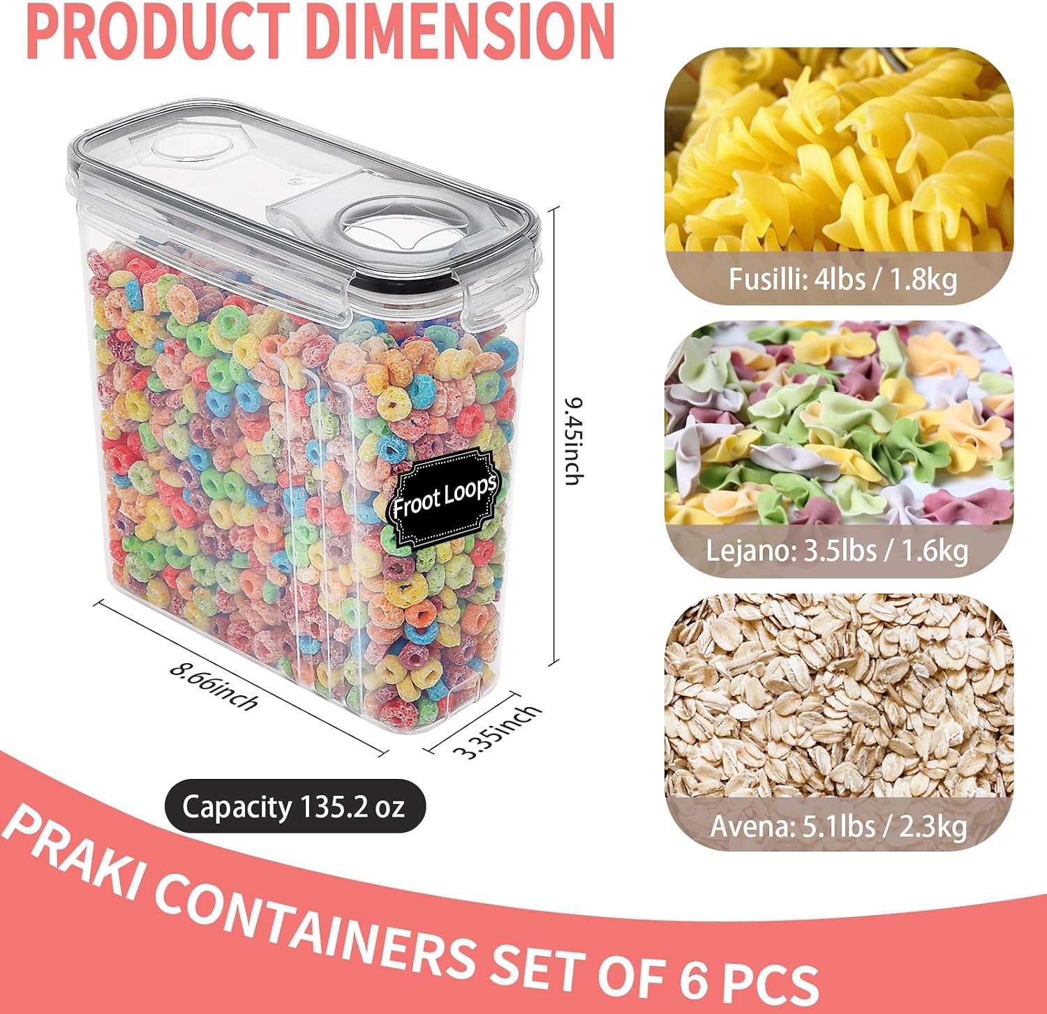 PRAKI Set di Contenitori Grand - Food Storage Label recensione e prezzo