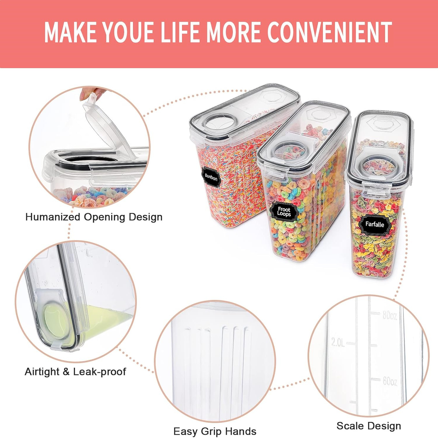 Contenitori per cereali da 2,5 - Food Storage Label recensione e prezzo