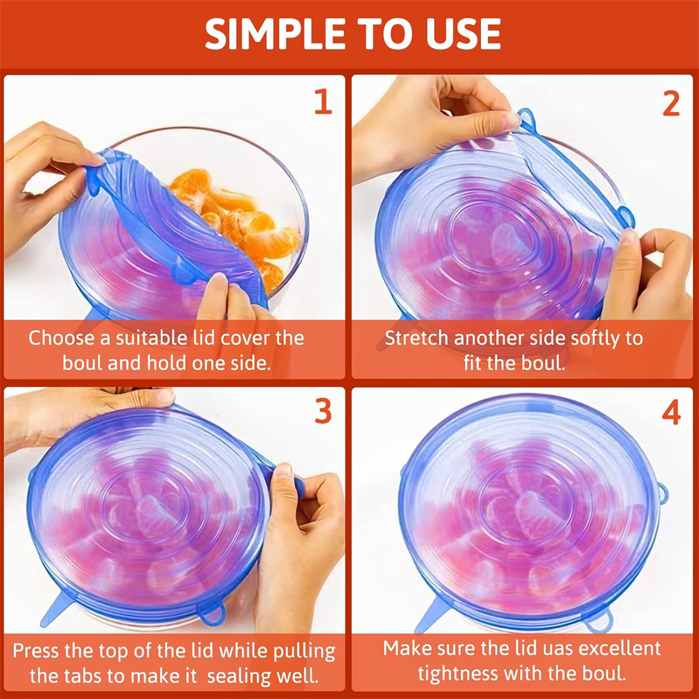 6 pezzi di copertura per la co - Silicone Stretch Lid recensione e prezzo