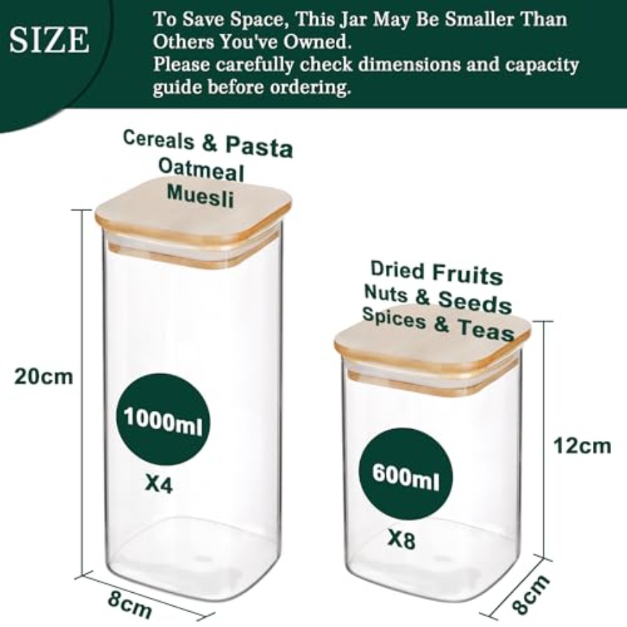 Set di 12 Barattoli Quadrati i - Food Storage Square Containers recensione e prezzo