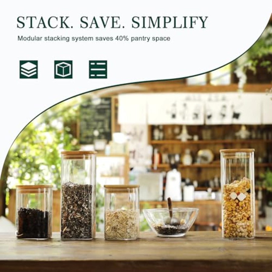 Set di 12 Barattoli Quadrati i - Food Storage Square Containers recensione e prezzo