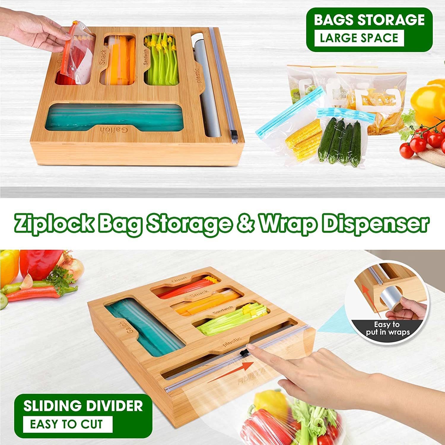 Porta sacchetti per alimenti c - Food Storage Zip Lock Bags recensione e prezzo